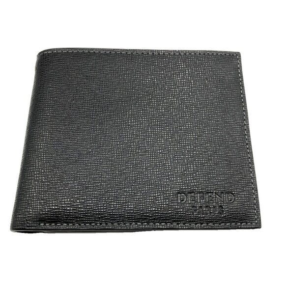 NWOT Defend Paris Black Bifold Wallet With Eyelet For Chain - Picture 1 of 8